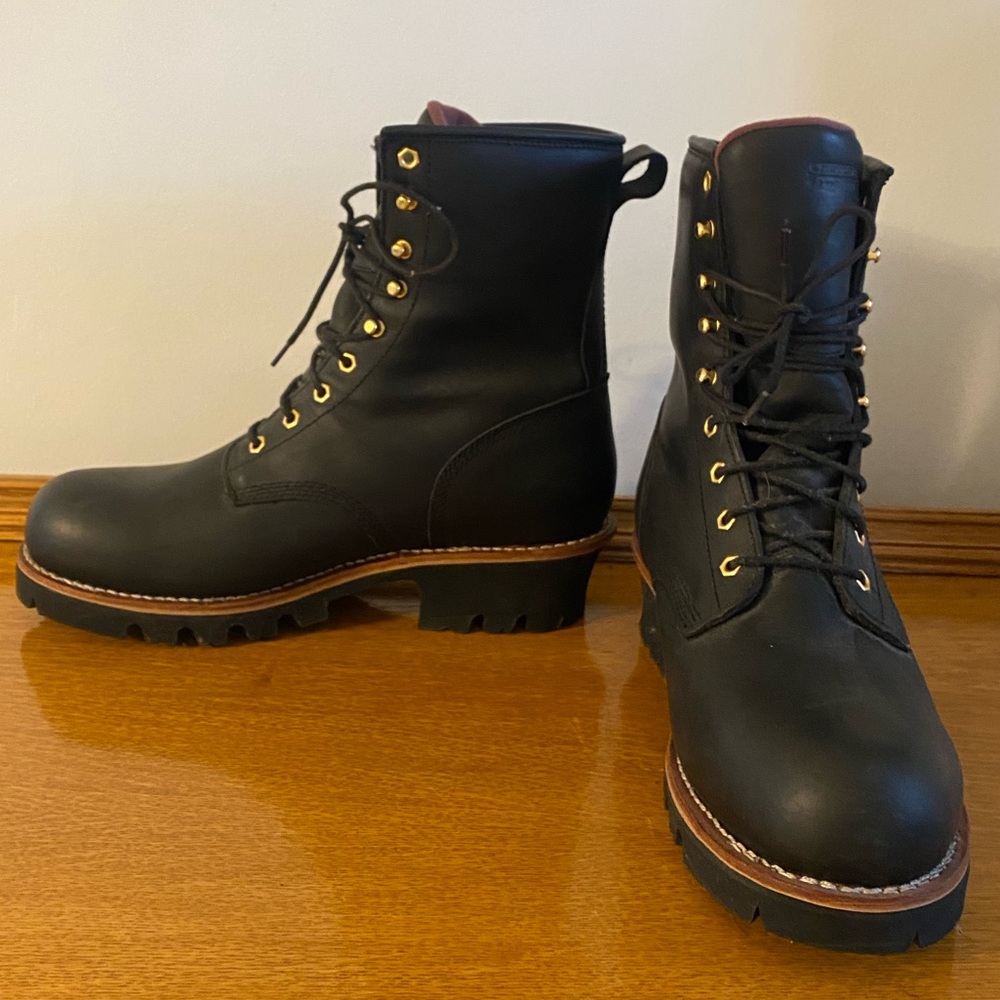NEW Chippewa Black Leather Logger Steel Toe Waterproof Thinsulate Boots Men 11W